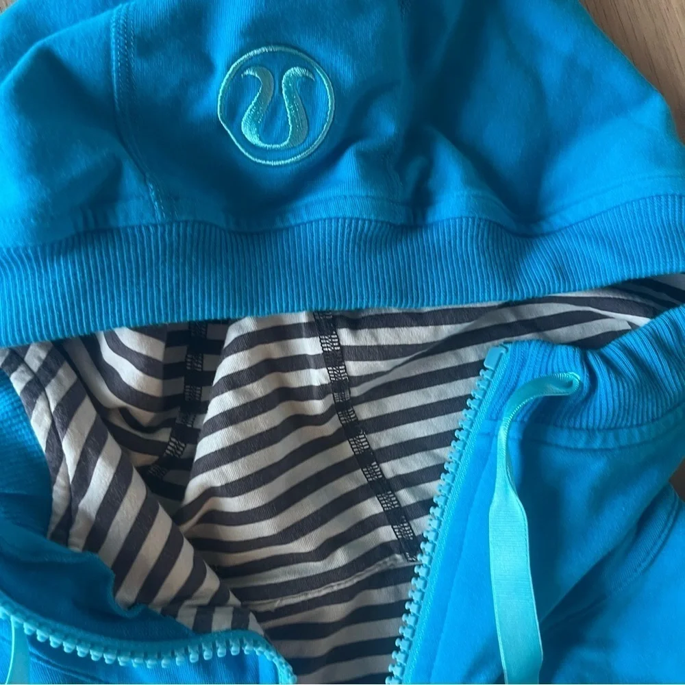 Lululemon kayak blue hoodie live simply jacket Size 6 - Picture 7 of 11